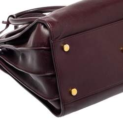 Pre Owned Saint Laurent Burgundy Leather Small Classic Sac De Jour Tote