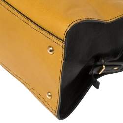 Pre Owned Yves Saint Laurent Mustard/Black Leather Medium Cabas Y-Ligne Tote