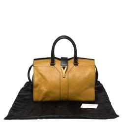 Pre Owned Yves Saint Laurent Mustard/Black Leather Medium Cabas Y-Ligne Tote