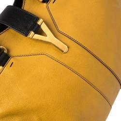 Pre Owned Yves Saint Laurent Mustard/Black Leather Medium Cabas Y-Ligne Tote