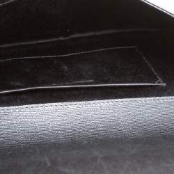 Pre Owned Yves Saint Laurent Black Textured Leather Y-Ligne Clutch