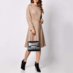 Pre Owned Yves Saint Laurent Black Leather Top Handle Bag