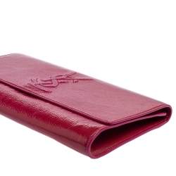 Pre Owned حقيبة كلتش سان لوران باريس بل دو جور جلد لامع فوشيا