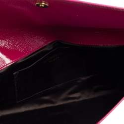 Pre Owned حقيبة كلتش سان لوران باريس بل دو جور جلد لامع فوشيا