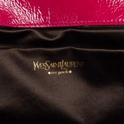 Pre Owned حقيبة كلتش سان لوران باريس بل دو جور جلد لامع فوشيا