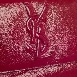 Pre Owned حقيبة كلتش سان لوران باريس بل دو جور جلد لامع فوشيا