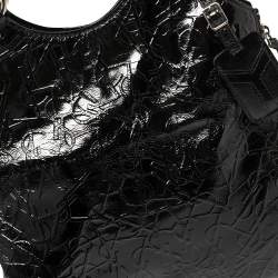 Pre Owned Yves Saint Laurent Black Patent Leather Small Metropolis Tribute Tote