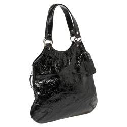 Pre Owned Yves Saint Laurent Black Patent Leather Small Metropolis Tribute Tote