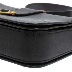 Pre Owned Yves Saint Laurent Black Leather Y-Ligne Flap Shoulder Bag