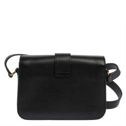 Pre Owned Yves Saint Laurent Black Leather Y-Ligne Flap Shoulder Bag