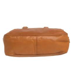 Pre Owned Yves Saint Laurent Caramel Brown Leather Muse Bowler Bag