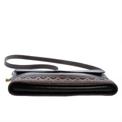 مملوكة مسبقًا حقيبة كتف ايف سان لوران فينتدج حرف شعار الماركة جلد بني وأسود