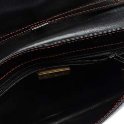 مملوكة مسبقًا حقيبة كتف ايف سان لوران فينتدج حرف شعار الماركة جلد بني وأسود