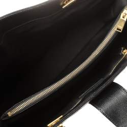 Pre Owned Saint Laurent Black Matelasse Leather Cassandre Shopper Tote