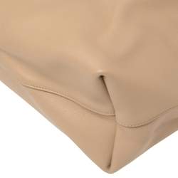 Pre Owned Saint Laurent Beige Leather E/W Shopper Tote