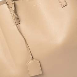 Pre Owned Saint Laurent Beige Leather E/W Shopper Tote