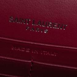 Saint Laurent Red Croc Leather Sunset Crossbody Bag