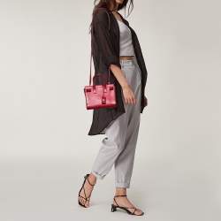 Pre Owned Saint Laurent Red Leather Nano Classic Sac De Jour Tote