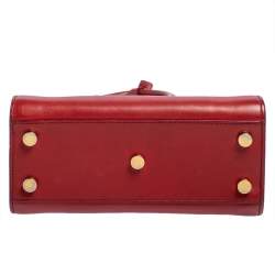 Pre Owned Saint Laurent Red Leather Nano Classic Sac De Jour Tote