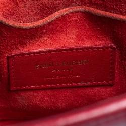 Pre Owned Saint Laurent Red Leather Nano Classic Sac De Jour Tote