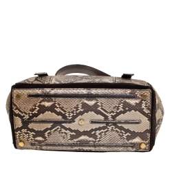 Pre Owned Saint Laurent Brown/Beige Python Leather Medium Muse Two Satchel