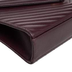 مملوكة مسبقًا حقيبة سان لوران جلد ماتيلاس عنابي كبيرة بقلاب