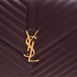 مملوكة مسبقًا حقيبة سان لوران جلد ماتيلاس عنابي كبيرة بقلاب