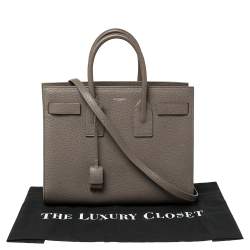 Pre Owned Saint Laurent Grey Leather Small Classic Sac De Jour Tote