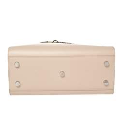 Pre Owned Saint Laurent Pale Pink Leather and Python Embossed Leather Baby Classic Sac De Jour Tote