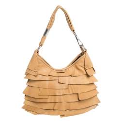 Pre Owned Yves Saint Laurent Beige Leather St. Tropez Hobo