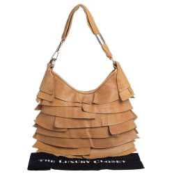 Pre Owned Yves Saint Laurent Beige Leather St. Tropez Hobo