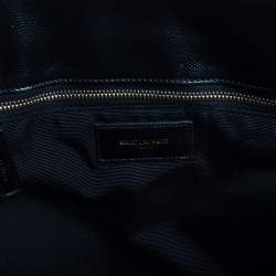 Pre Owned Saint Laurent Black Matelasse Leather Cassandre Shopper Tote