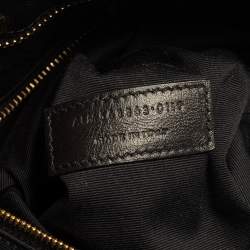 Pre Owned Saint Laurent Black Matelassé Leather Tribeca Chain Tote