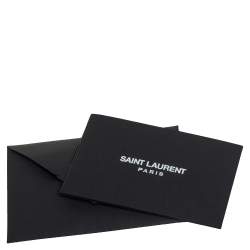 Pre Owned Saint Laurent Blue Chevron Quilted Leather Monogram Envelope Shoulder Bag