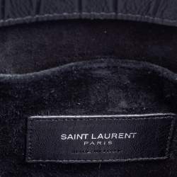 Pre Owned Saint Laurent Black Croc Embossed Leather Nano Classic Sac De Jour Tote