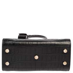 Pre Owned Saint Laurent Black Croc Embossed Leather Nano Classic Sac De Jour Tote