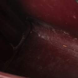 Pre Owned Saint Laurent Burgundy Croc Embossed Leather Nano Classic Sac De Jour Tote