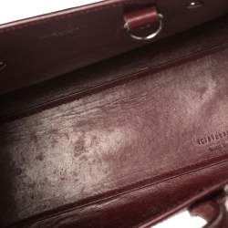 Pre Owned Saint Laurent Burgundy Croc Embossed Leather Nano Classic Sac De Jour Tote