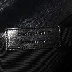 Pre Owned حقيبة كتف سان لوران إنفيلوب جلد شيفرون مبطن مونوغرامي أسود 