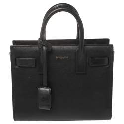 Pre Owned Saint Laurent Black Leather Nano Classic Sac De Jour Tote