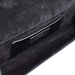 Pre Owned Saint Laurent Black Patent Leather Cassandre Clutch