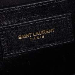 Pre Owned Saint Laurent Black Patent Leather Cassandre Clutch