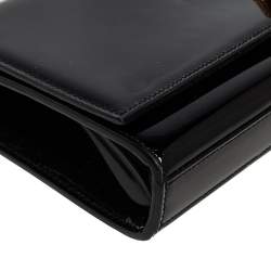 Pre Owned Saint Laurent Black Patent Leather Cassandre Clutch