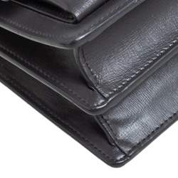 Pre Owned حقيبة كتف سان لوران سنسيت جلد رصاصي متوسطة