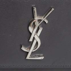 Pre Owned حقيبة كتف سان لوران سنسيت جلد رصاصي متوسطة