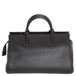 Pre Owned Saint Laurent Grey Leather and Suede Small Cabas Rive Gauche Tote