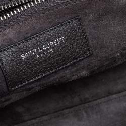 Pre Owned Saint Laurent Grey Leather and Suede Small Cabas Rive Gauche Tote