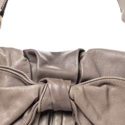 Saint Laurent Grey Leather Bow Shoulder Bag