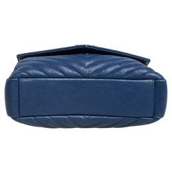 مملوكة مسبقًا حقيبة سان لوران كوليغ جلد ماتيلاس أزرق يد علوية متوسطة