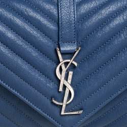 مملوكة مسبقًا حقيبة سان لوران كوليغ جلد ماتيلاس أزرق يد علوية متوسطة